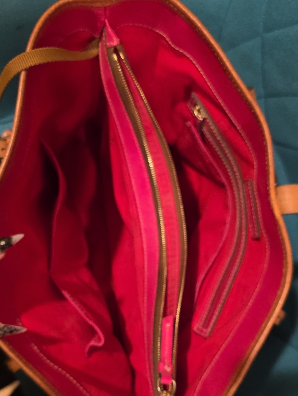 Dooney & Bourke Black and Tan Leather Tote - Picture 3 of 4